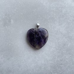 Ametyst hjerte vedhng