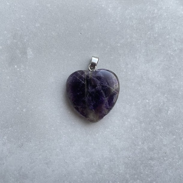 Ametyst hjerte vedhng