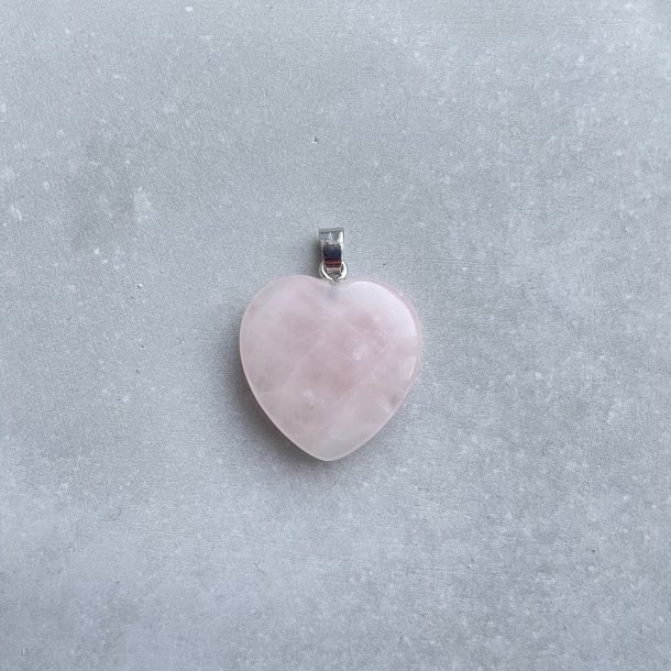 Rosakvarts hjerte vedhng