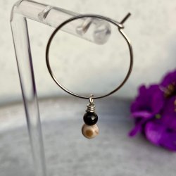 Lagurus creol rering, 2 cm, hndlavet af Krystal Oasen i rustfrit stl med blank overflade.