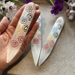 Massagestav,Satin Spar (15 cm)